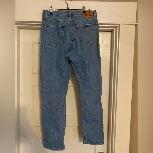 501 Levi pants, blue light wash. High wasted, buttons all the way up. - Picture 2 of 5